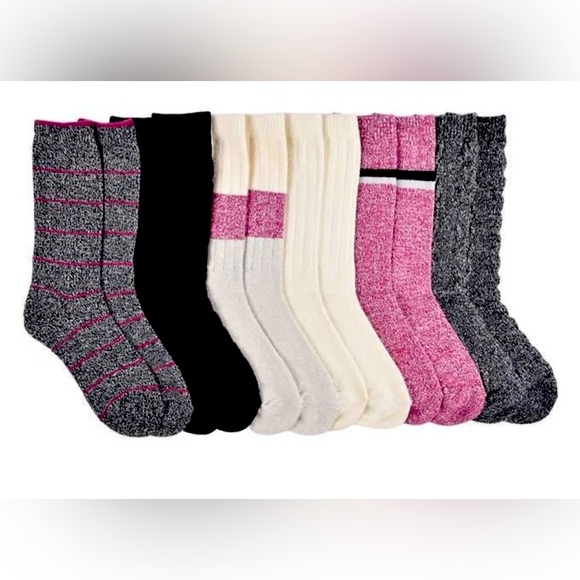 New Lucky Brand Ladies' Boot Sock, 12 pair total (Shoe size 5-10) (2 packs of 6) - Picture 1 of 3